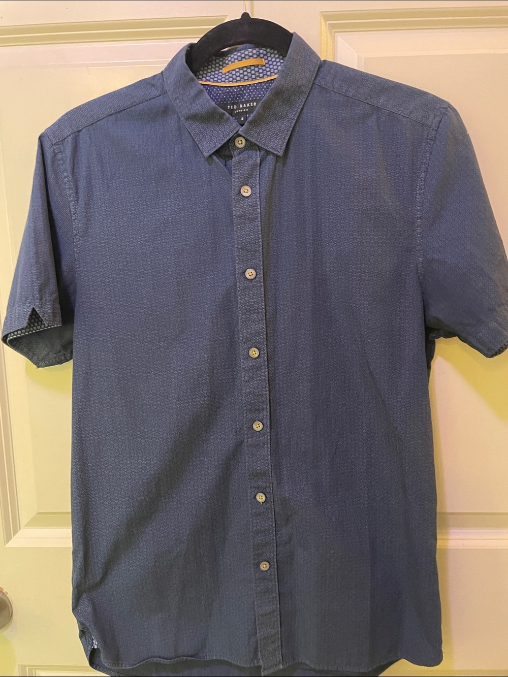 Ted Baker Short Sleeve Button-Down Shirt in Navy